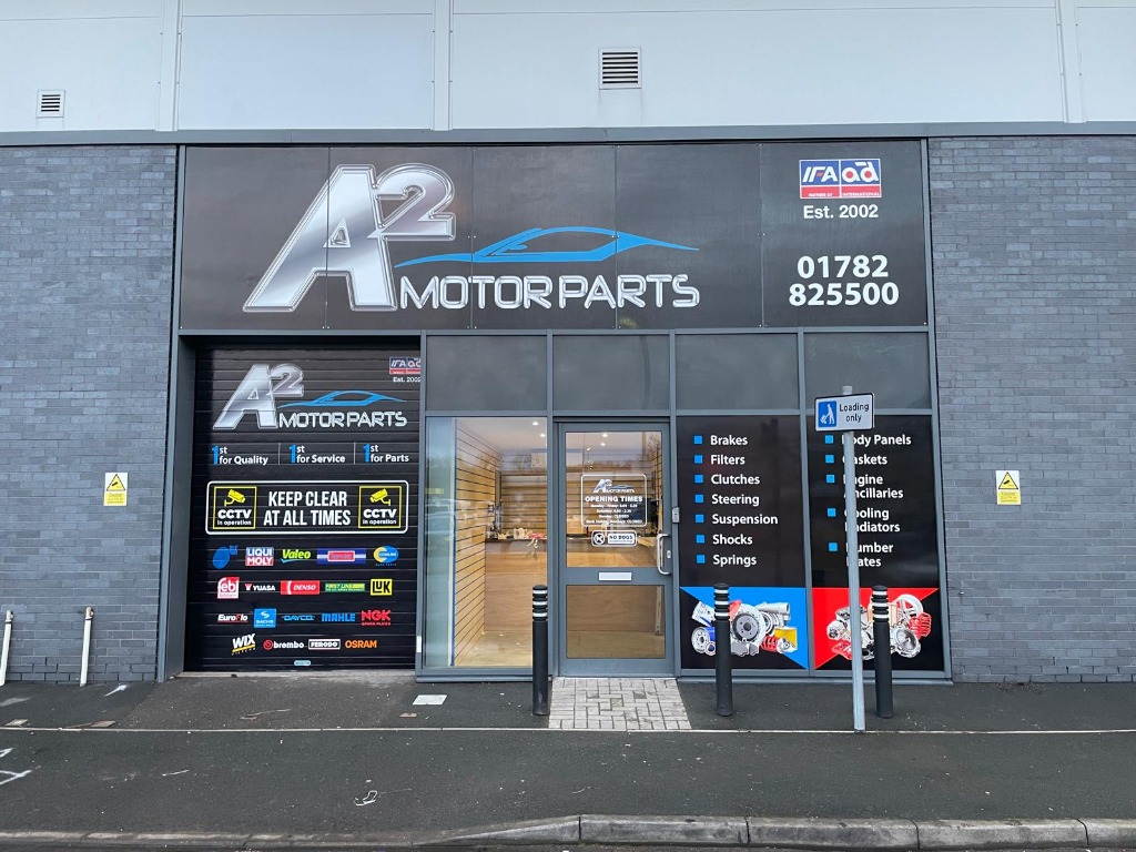 A2 Motor Parts Complete Exterior Shop Branding, Sign Board & Window Stickers