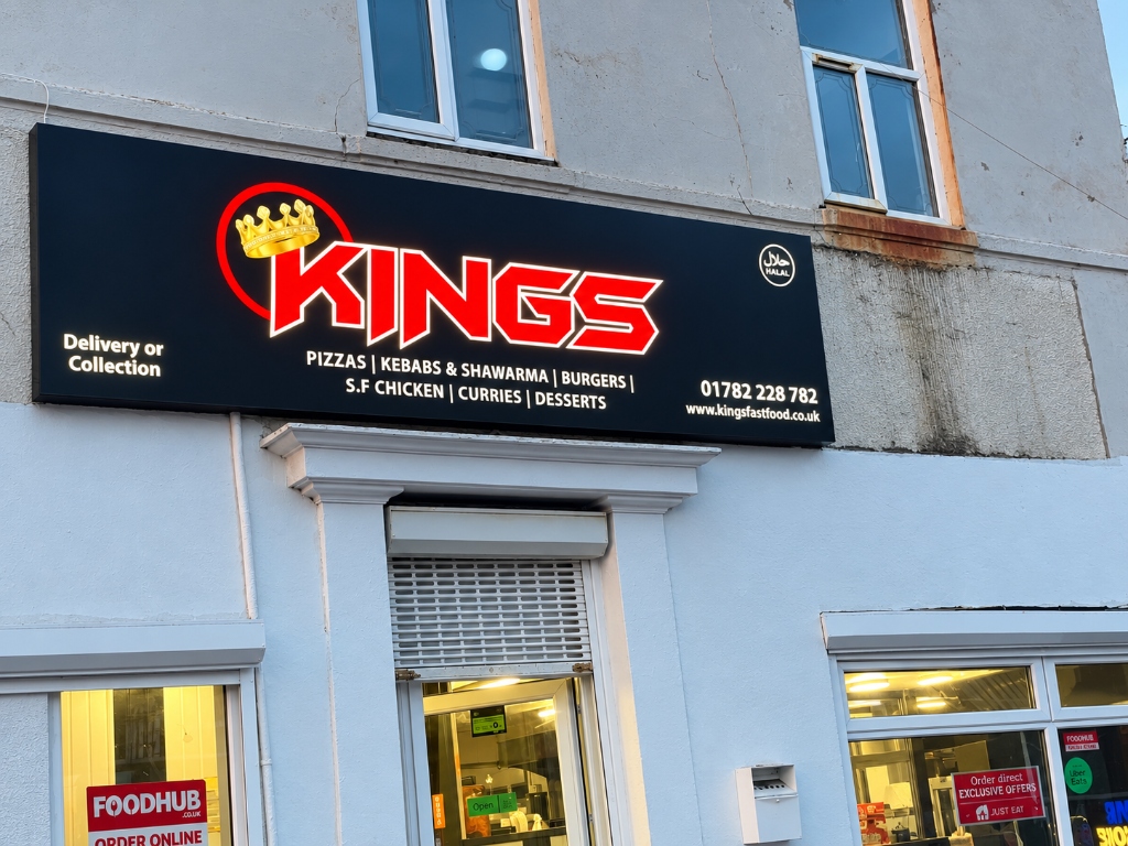 Kings Fast Food 3D Illuminated LED Sign Board